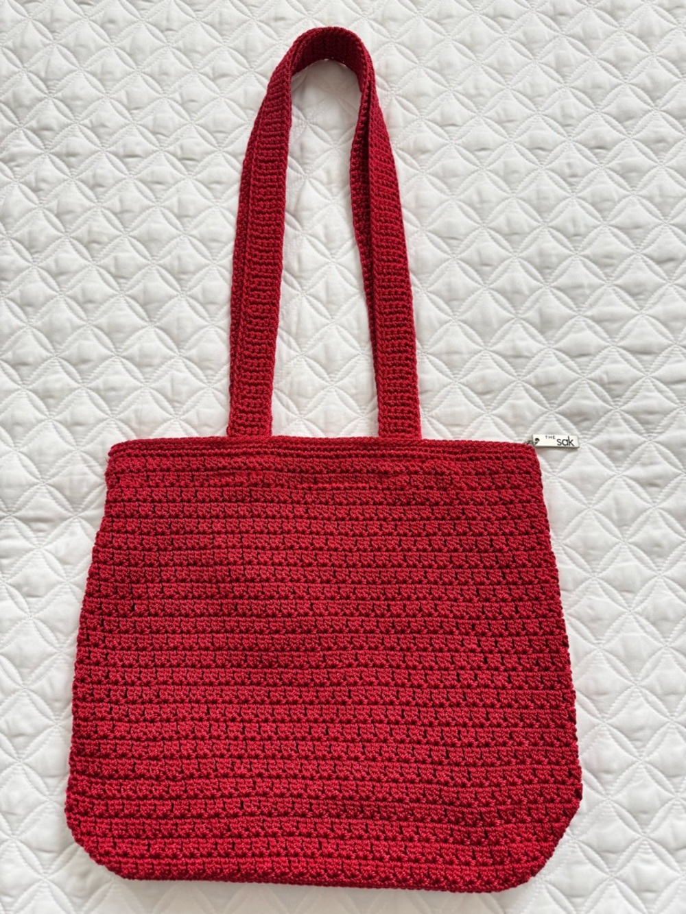 The Sak Vintage Red Crochet Shoulder Bag